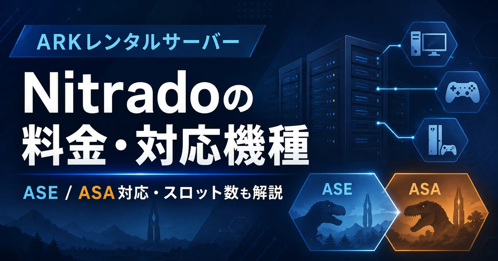 ARKレンタルサーバーNitradoの料金・対応機種・スロット数を解説する記事のアイキャッチ画像