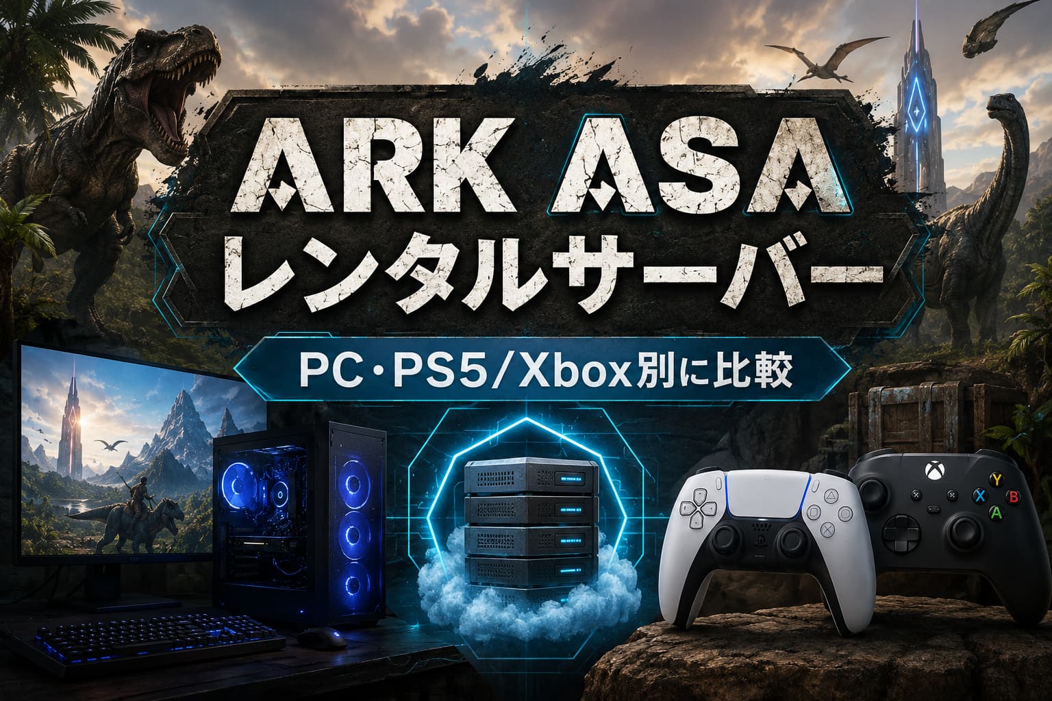 ARK ASAレンタルサーバーをPC・PS5・Xbox別に比較